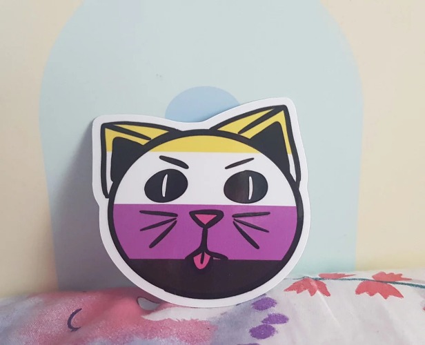 NonBinary Cat Sticker