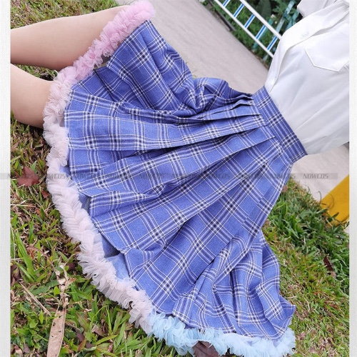 Flounced Skirt - Rainbow Ruffles / Length 42cm