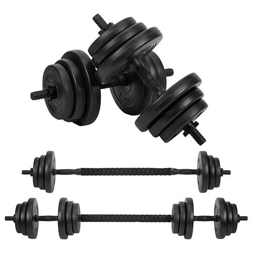 Gallant 20kg Adjustable Dumbbells Set, 2 in 1 Dumbbells and Barbell Hand Free Weights Dumbbells Set for Strength Training, Weight Lifting, Bodybuilding- Weight Sets for Men and Women