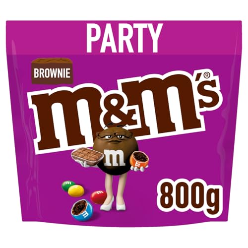 M&M'S Brownie Milk Chocolate Party Bulk Bag, Chocolate Gift & Movie Night Snacks, 800g - 800 g (Pack of 1) - Brownie Party Bag - Single