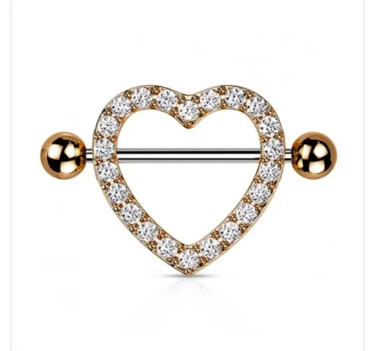 Heart shaped nipple piercing