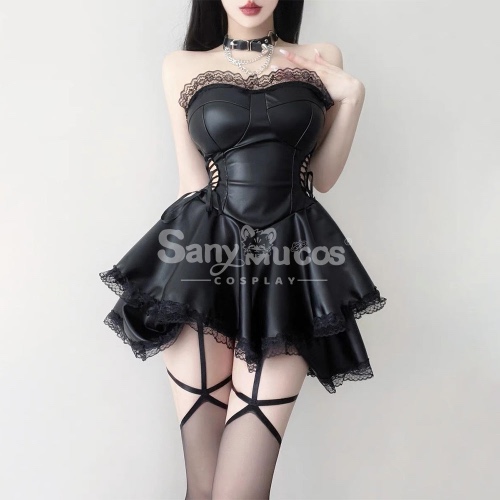Sexy Cosplay Hot Girl Lingerie Hollow Straps Lace Splicing Tube top Tight Dress Cosplay Costume