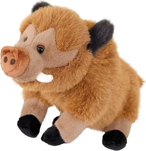 Wild Zwijn, Zacht En Knuffelig Pluche Dier Realistisch Wild Varken Bizon Speelgoed Pluizige Pop Voor Kinderen Om Te Knuffelen (Bruin, 30 cm/11,8 inch)