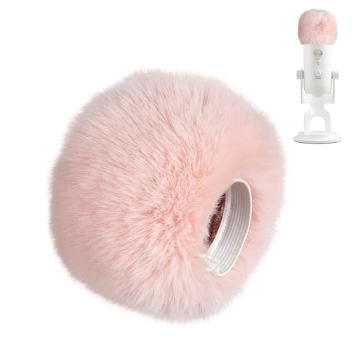 Pop Filter/Windscreen for Blue Yeti and Yeti Pro Microphones, Mic Cover for Filtering Plosives and Hissing Noise - Fuzzy-Pink
