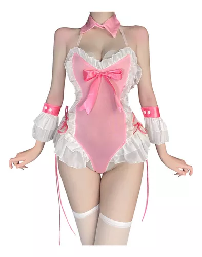 Lingerie Feminina R Bowknot Bandage Ruffles Cosplay Maid 845