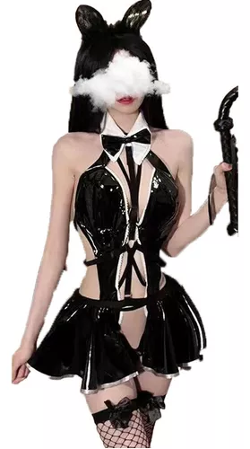 Pijama Sexy De Couro Cosplay Bunny Girl Suit, Macacões Apert
