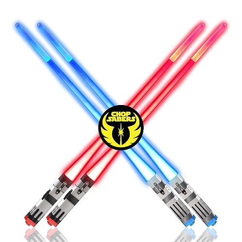 Lightsaber Chopsticks Light Up, Starwars Chopsticks Light Up, Mini Lightsaber, Fun Chop, Cool Chopsticks, Light Saber Chopsticks, Led Chopsticks, 2 PAIRS, Blue Red (Frosted Tips) - Frosted Tips