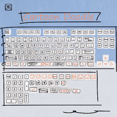 Cartoon Doodle Keycap Set - XDA Profile | A
