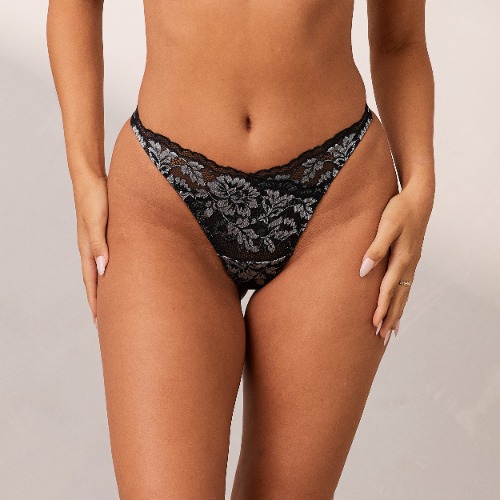 Luxe Thong - Black & White | L