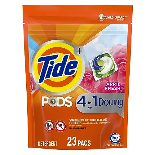 Tide PODS with Downy, Liquid Laundry Detergent Pacs, April Fresh, 23 count - 23 Count (Pack of 1) - April Fresh