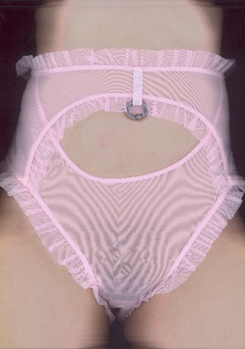 Let Go High Waist Backless Briefs In Pink Mesh