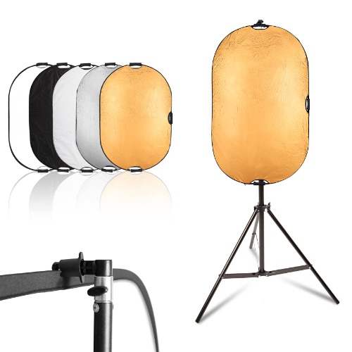 Selens 24x36inch/60x90cm Light Reflector Stand Kit 5-in-1 Collapsible Multi-Disc with Light Photography Stand & Reflector Holder Clamp for Photo Video Studio Outdoor Lighting - 24x36in Reflector Stand Kit