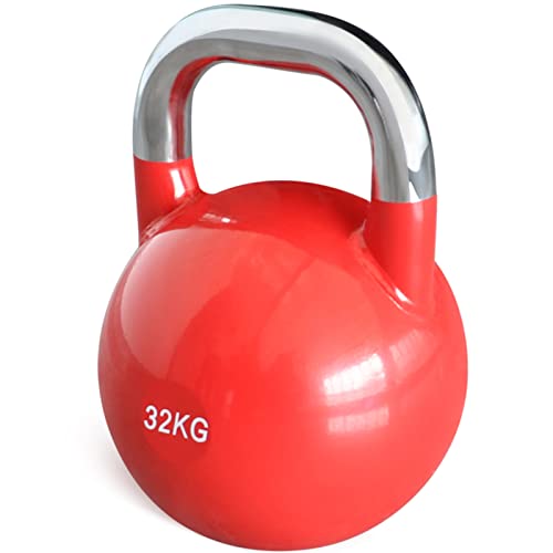 PRISP Steel Competition Kettlebell Weight - Pro Grade, Heavy Duty Cast Steel - 32.0 Kilograms