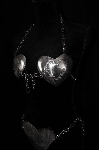 Metal Heart Bra