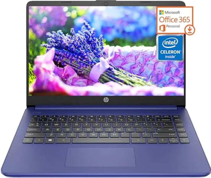 HP 2024 Stream 14 Inch Laptop for Students and Business, Intel Celeron N4120, Blue Laptop 16GB RAM + 320GB Storage (64GB eMMC+256GB MSD), ‎Intel UHD Graphics, 1-Year Office 365, Windows 11 S