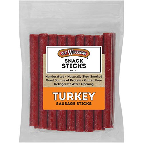 Old Wisconsin Turkey Sausage Snack Sticks, Naturally Smoked, Ready to Eat, High Protein, Low Carb, Keto, Gluten Free, 16 Ounce Resealable Package - 1 Pound (Pack of 1) - Turkey