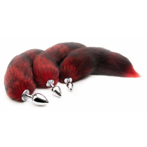 Red Fox Tail Plug 16" | Metal / Small