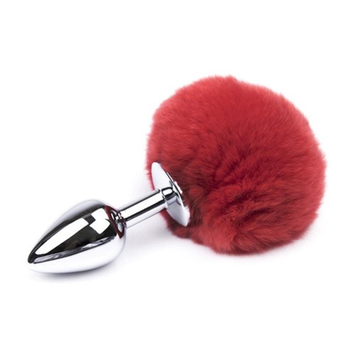 Stainless Steel Bunny Tail Plug | Red