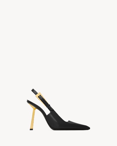 LEE slingback pumps in glazed leather | Saint Laurent | 