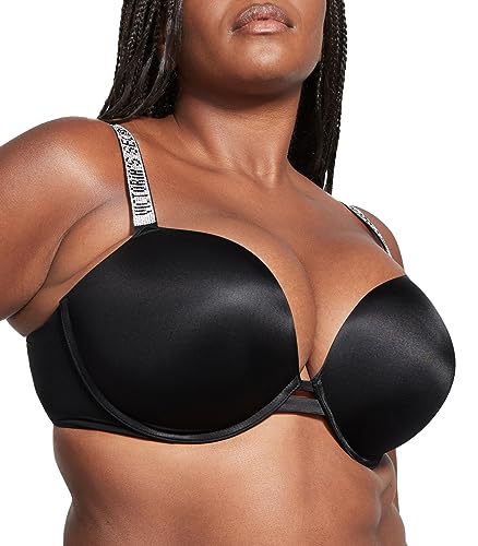 Victoria's Secret Very Sexy Push Up Bra, Adds 1 Cup, Shine Strap, Bras for Women (32A-38DD) - 32B - Black