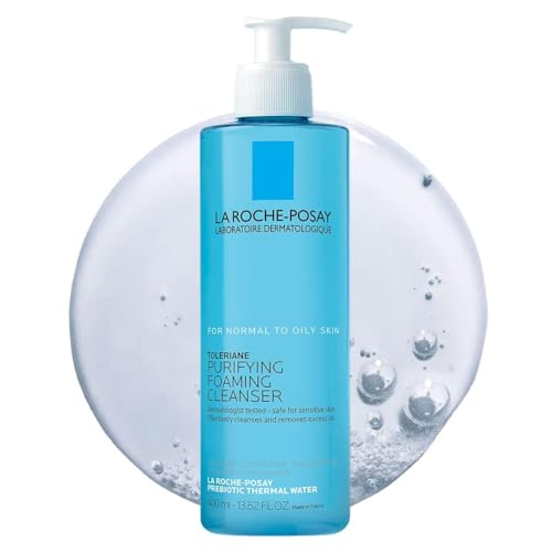 La Roche-Posay Toleriane Purifying Foaming Facial Cleanser, Oil Free Face Wash for Oily Skin and for Sensitive Skin with Niacinamide, Pore Cleanser Won’t Dry Out Skin, Unscented - 13.52 Fl Oz (Pack of 1)