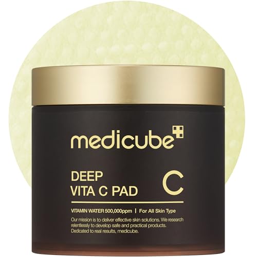 Medicube Deep Vita C Facial Pads, Vitamin C Toner Pads for Uneven Skin Tone, 500,000PPM of vitamin water & 3 types of vitamin, Hydrating & Resurfacing (70 sheets) - Deep Vita C Pads - 70 Count (Pack of 1)