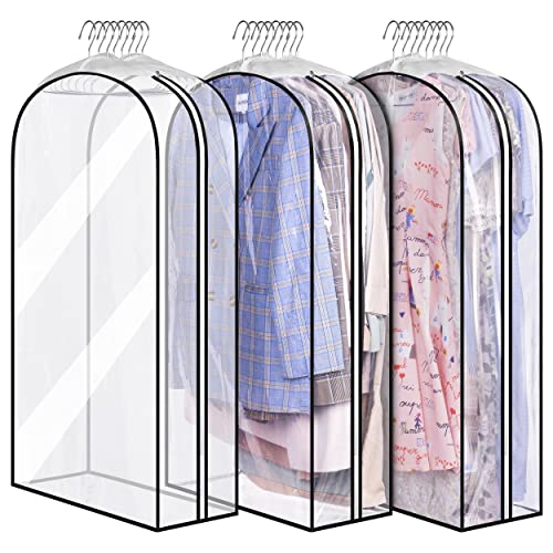 40" Clear Hanging Garment Bags - 3 Pack