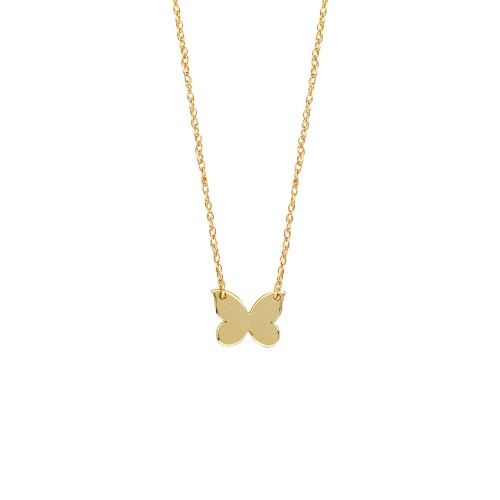 Small Gold Butterfly Necklace - 14K Yellow Gold