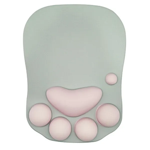 Cat Paw Mouse Pad Wrist Rest Paw Print Mouse Pad with Wrist Support Cat Lover Gifts - Grey
