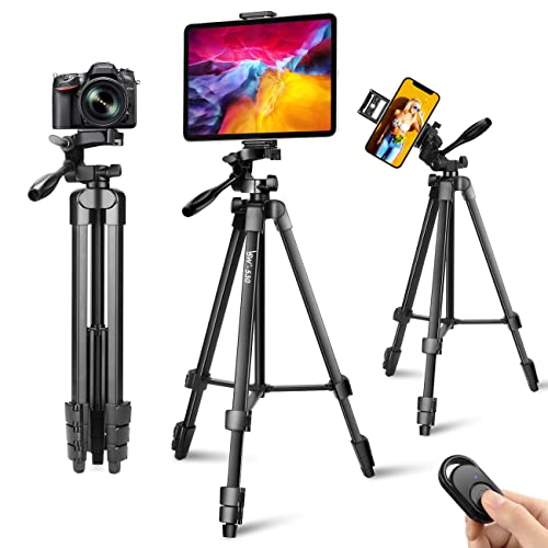 Lusweimi 60-Inch Tripod with Bag and Wireless Remote for Photography/Video