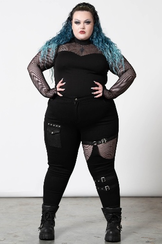 Warrior Witch Jeans [PLUS] - 3XL / Black / 71% Cotton 27% Polyester 2% Elastane