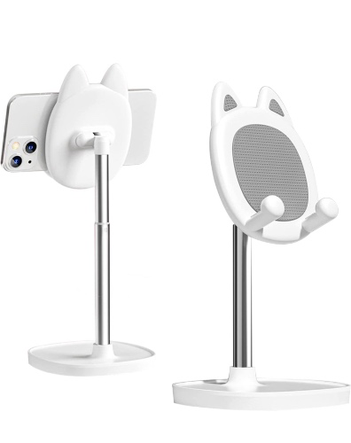 Amazon.com: Cute Cat Phone Stand, Angle & Height Adjustable Cell Phone Stand for Desk, Thick Case Friendly Phone Holder, Compatible with Most Phones (White) : Office Products