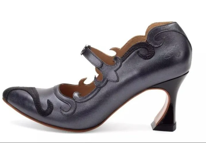 Emmeline - Black | Mary Jane Heels with Appliqué | Fluevog Shoes