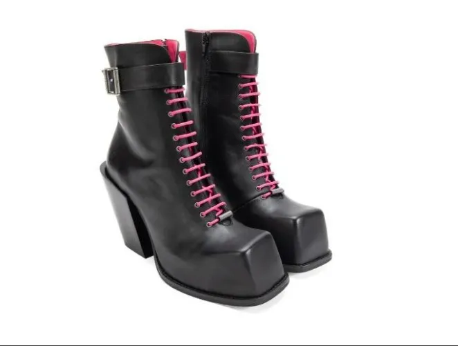 Olivia - Black | Zip-Up Ankle Boots with Laces | Fluevog Shoes