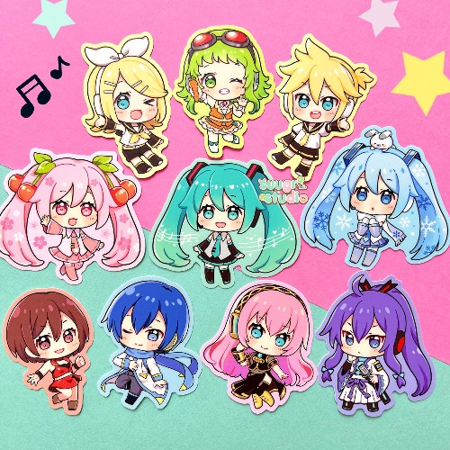 Vocaloid Stickers - Hatsune Miku, Snow Miku, Sakura Miku, Rin, Len, Meiko, Kaito, Luka, Gumi, Gackpo - Sakura Miku