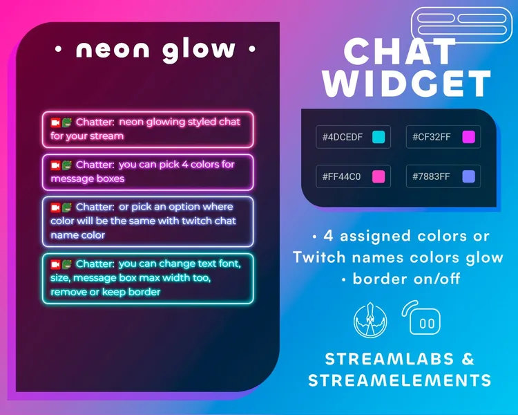 Neon Twitch Chat Box Widget