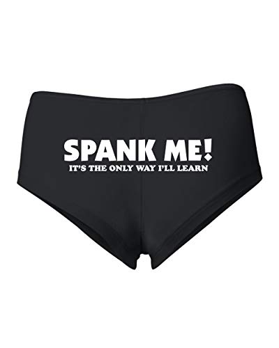 Cum in Me Daddy Sexy Naughty Slutty Women's Cotton Spandex Booty Shorts - Medium - Black-spank