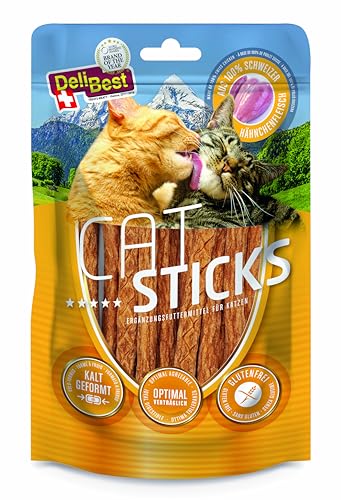 DeliBest Cat Sticks aus 100% Schweizer Hähnchenfleisch