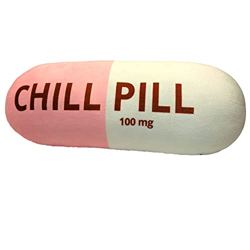 MRJ Products Chill Pill Pillow - Pink Preppy Cute Trendy Room Decor Aesthetic Throw Pillows, College Dorm Teenager Y2K Teacher Doctor Nurse Lawyer Student Friend Sister Birthday for her - Pink