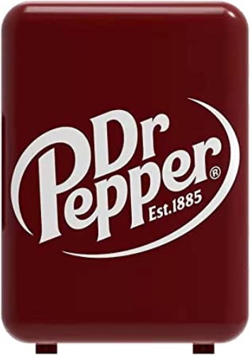 CURTIS MIS135DRP DR. Pepper Mini Portable Compact Personal Fridge Cooler, 4 Liter Capacity, 6 Cans, Makeup, Skincare, Freon-Free & Eco Friendly, Maroon - MAROON Cooler