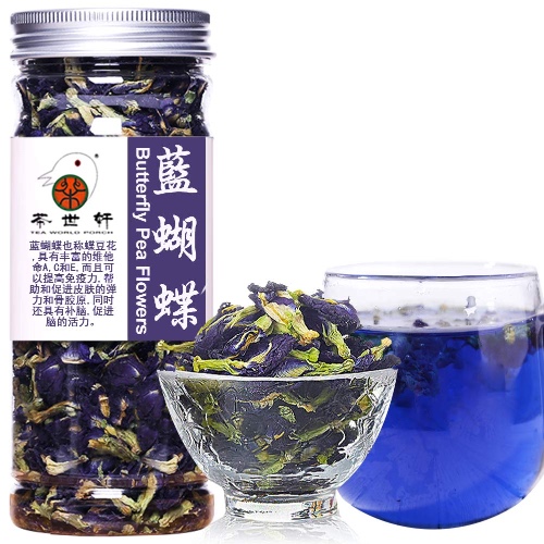 Plant Gift Dried Blue Butterfly Pea Flowers Tea, Dried Blue Pea (Clitoria Ternatea) Edible Flowers, Dragon Pea Flower, Butterflies Tea Recipes Food Coloring 40G/1.41oz