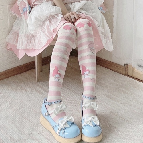 Sweet Striped Bunny Stockings - My Melody