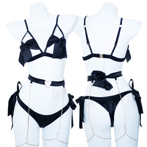 Present Bow Lingerie - Black / XL/2XL