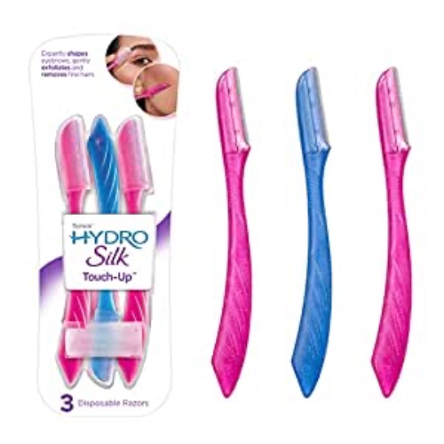 Schick Hydro Silk Touch-Up Dermaplaning Tool, 3 Count | Eyebrow Razor, Face Razors for Women, Face Shaver, Dermaplane - 3 Count (Pack of 1)