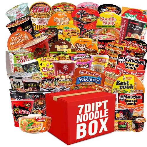 Asian Instant CUP Ramen Variety Sampler Bundle w/ Fortune Cookie & Chopsticks - (12 Pack Assorted, minimum of 6 or more different cups)