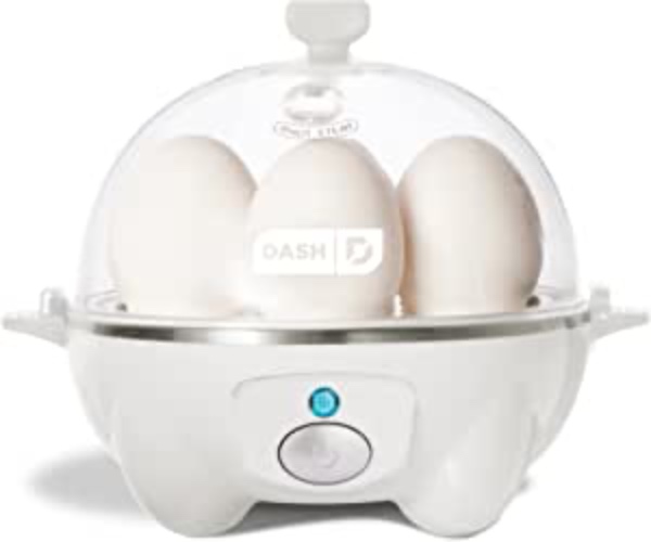 DASH Rapid Egg Cooker: 6 Egg Capacity Electric Egg Cooker for Hard Boiled Eggs, Poached Eggs, Scrambled Eggs, or Omelets with Auto Shut Off Feature - White (DEC005WH) - White Cooker