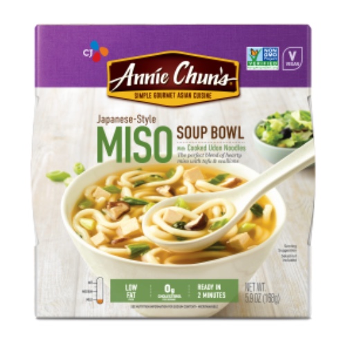 Annie Chun's - Noodle Soup Bowl, Japanese Style Miso, Instant & Microwaveable Noodles, Vegan, Hearty and Delicious, 5.9 Oz (Pack of 6) - Miso 5.9 Ounce (Pack of 6)