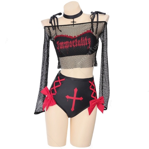 Immortality Mesh Swimmer & Lingerie Set - XL