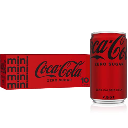Coca-Cola Coke Zero Sugar Diet Soda Soft Drink, 7.5 fl oz, 10 Pack - Zero Sugar - 7.5 Ounce Can (Pack of 10)