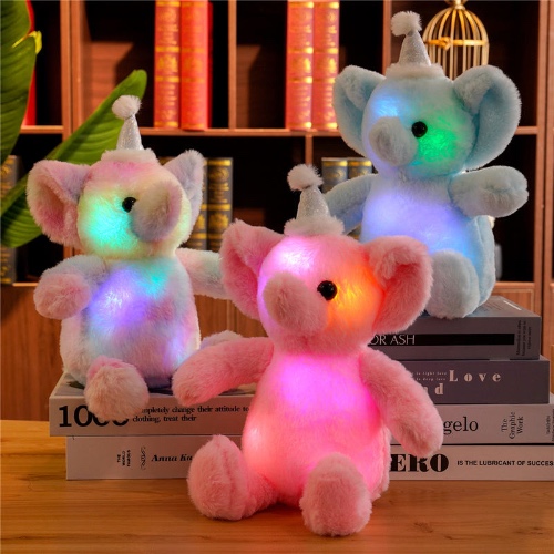 Luminous 30cm Elephant Plush Toy - Rainbow / 30cm